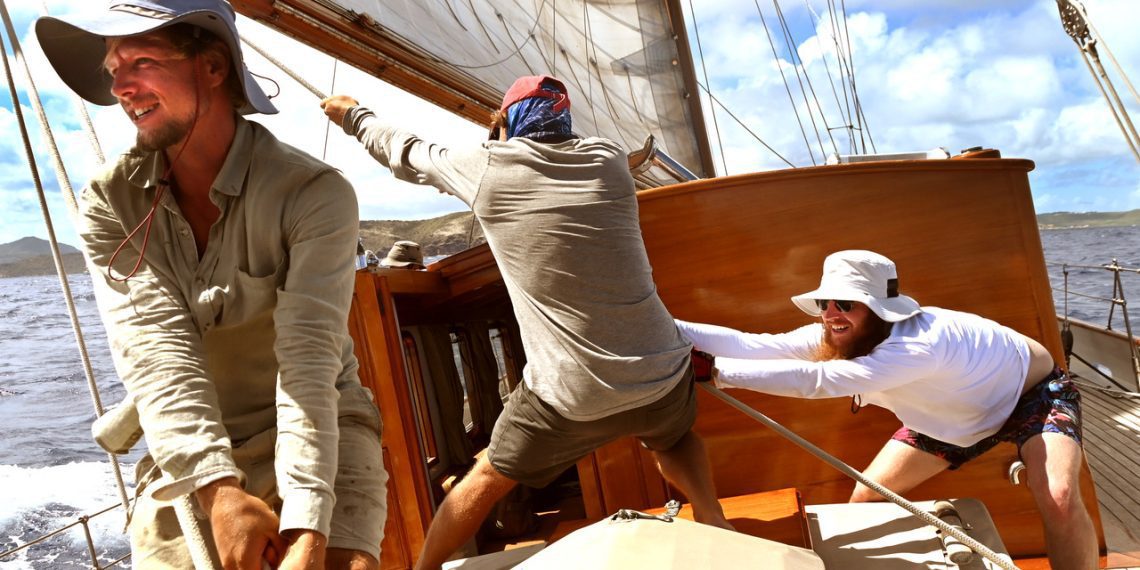 Saharet of Tyre bringing in the mainsail